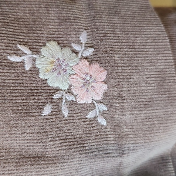 Jacadi Paris Dark Brown Jumpsuit with Pink Floral Embroidery - Picture 6 of 11